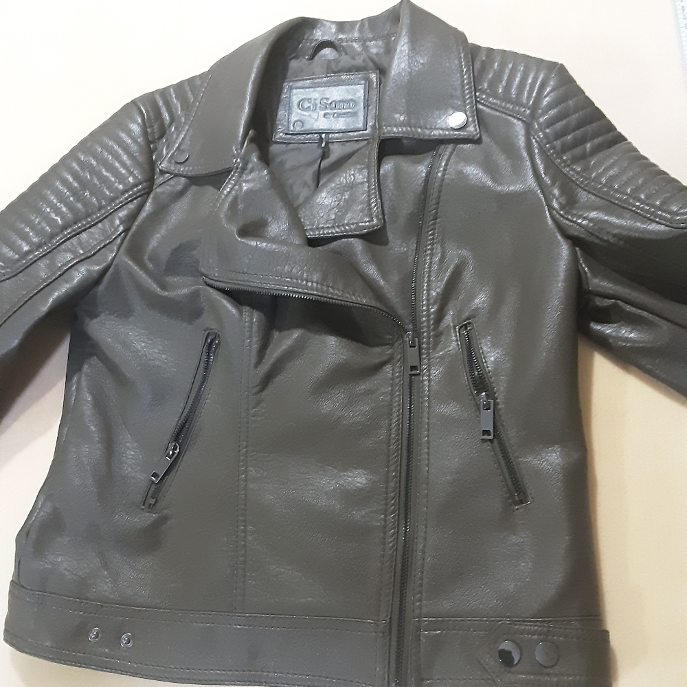 Ci Sono #377 by Cavalini Women's Jacket Moto Biker Size M Preowned Good Conditio